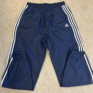 adidas Women's Essentials 3-Stripes Y2K Woven Navy Parachute Pants